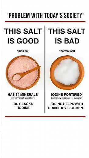 Pink Salt vs. Iodized Salt: Know the Difference!#HealthFacts#SaltMyths #IodineMatters #NutritionTips