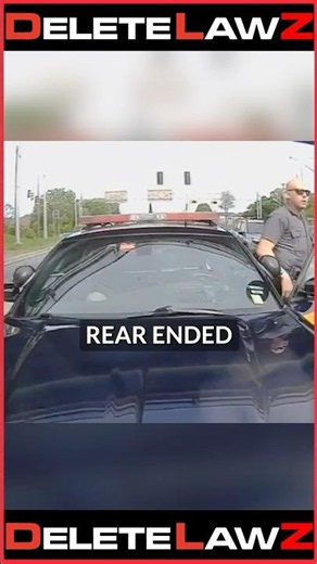 COP REAR ENDS A WOMAN WITH HIS PATROL CAR!