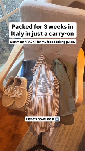 Affordable Travel Tips + Trip Planning on Instagram: "✨ My folding strategy makes a huge difference. 🔔 First, save this so you can refer back when you pack! I am a light packer and would never go back to taking large luggage. We travel with only a rolling carry-on and a backpack, even when we’re gone for a few weeks. It’s just so much easier! And of course, saves money. Here’s how I make it work… ➡️ I pack for about a week (9 days for this trip). ➡️ Then we wash. We either stay in a plac