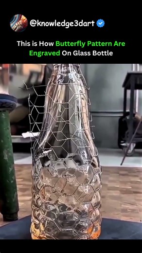 This is How Butterfly Pattern Are Engraved On Glass Bottle
