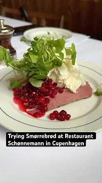 Trying smørrebrød for the first time at Restaurant Schønnemann in Copenhagen, Denmark! #smørrebrød
