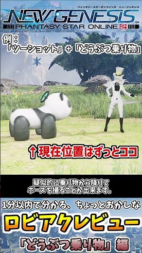【 #PSO2NGS 】1分以内に分かる、ちょっとおかしなロビアクレビュー「どうぶつ乗り物」編 #shorts