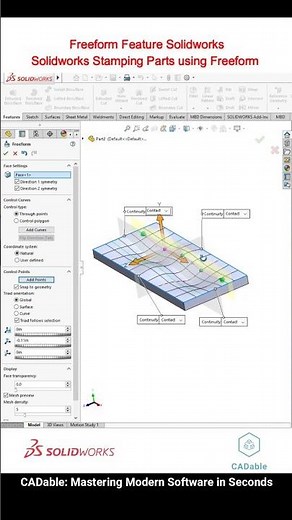 Freeform Feature Solidworks | Solidworks Stamping Parts using Freeform #solidworkssheetmetal