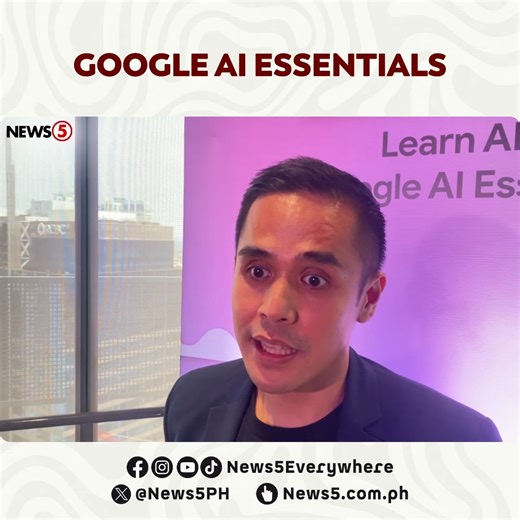 Ibinahagi ng Google Philippines na may bago silang online certificate courses na Google AI Essentials. Ituturo rito ang ilang skills at techniques na may kinalaman sa artificial intelligence. Bisitahin lang ang Google at makipag-ugnayan sa Department of Information and Communications Technology at Department of Trade and Industry para sa scholarship at iba pang detalye. #News5 For more videos, visit us at www.news5.com.ph. | News5