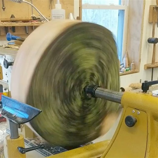@ljaylobel • Roughing a silver maple bowl This tree was taken down and full of carpenter ants. Guess they had first dibs #powermaticwoodworking #powermaticlathe | Powermatic