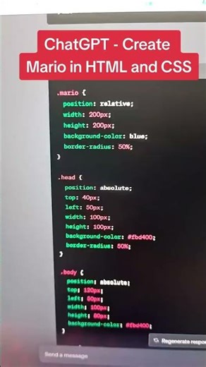 ChatGPT creating Mario in HTML and CSS