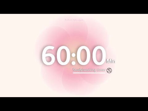 60 Minute Timer ⏳ Aesthetic Pink | No Music | Study & Work Countdown