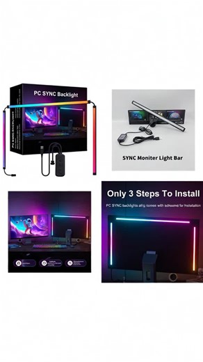 RGB-Ic LED Strip Light Sync Sound Effect, Smart Atmosphere Lamp for Gaming, High Brightness Color Changing Strips, Wall-Mounted Computer Synchronization #christmaslightshow #homegadgets #christmaswallpapers #projectorscreen #monitormounts #interiorlighting #lightbulbs #ledgamingdesk #smarthomebar #ringlights