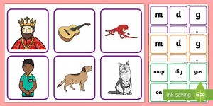 Matching Cards - m, d, g, o, c, k