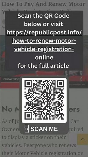 You can go online and renew your Motor Vehicle Registration in 15 minutes!