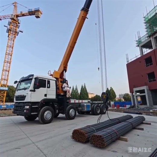 5-Section Crane 20M High-Rise Lifting#TruckCrane #HighRiseWork #ConstructionMachine #SteelLifting
