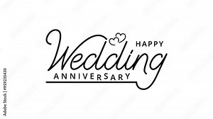 happy wedding anniversary animated with black color