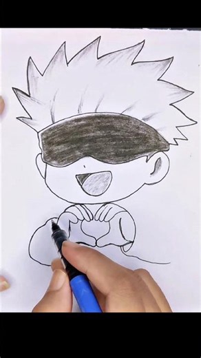 Cute Gojo drawing step by step #drawing #shorts #gojo