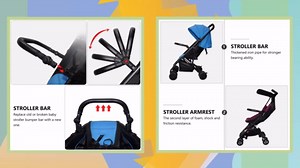 Stroller Bumper Handle Armrest Adjustable Detachable Pu 39x39x8cm for Compatibility Enhanced Water Resistance and Durability for Replacing Old Stroller Accessories