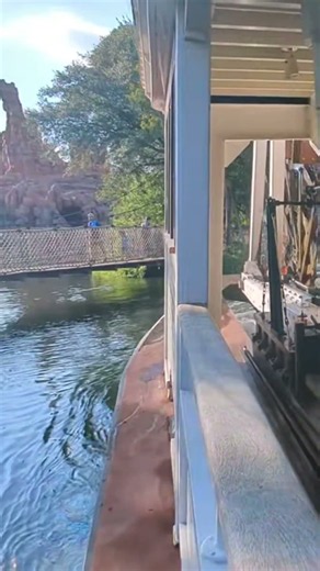 Looking back from the Liberty Belle to Tom Sawyer's Island in the Magic Kingdom, Walt Disney World