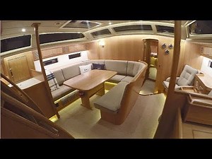 Hallberg-Rassy 64 walk through with interior in European oak
