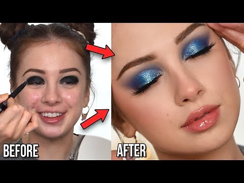 GLAM Blue Smokey Eye Makeup Tutorial