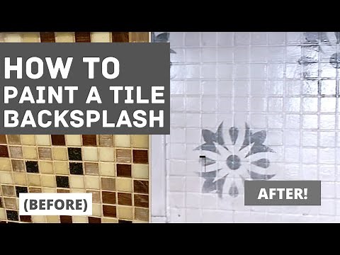 How to paint your tile kitchen backsplash! With stencils and a clay-based chalk paint!