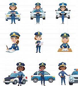 Police Woman Clip Art - Ready for Immediate Use in Your Digital Project! - Etsy Canada