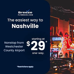 Seriously Nice™ flights from Westchester County Airport. Book today at flybreeze.com. | Breeze Airways