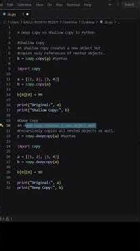 Shallow Copy vs Deep Copy in Python 🤯 Explained in 60 Seconds | Interview Question#hitcodear#python