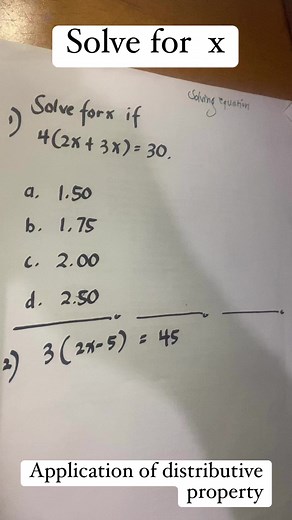 Solve for x using distributive property #mathematics #math #viralreelsfacebook #viralreelsfb #mathreels #mph | Math Problems PH