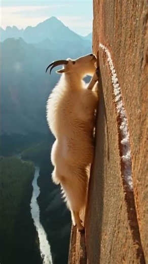 This isn't just climbing... it's calculated survival Mountain Goat🐐🏔️😱 #shorts #viral #mountaingoat