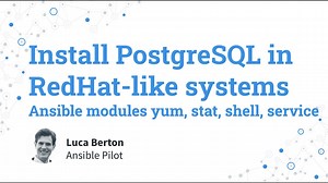 Install PostgreSQL in RedHat-like systems - Ansible modules yum, stat, shell, service