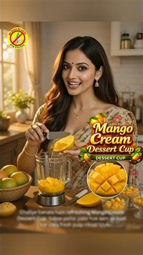 Mango Cream Dessert Cup 🥭 5 Min Me Summer Special Sweet #Shorts