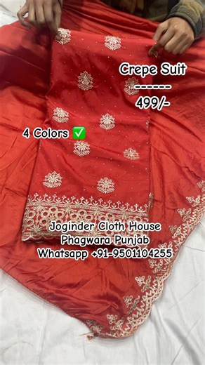 Crepe Suit with Beautiful Chinon Dupatta Cutwork Style