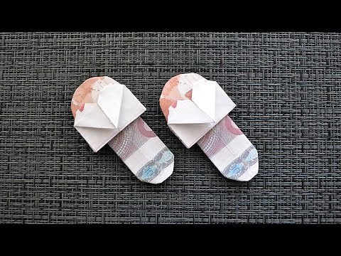 Origami PANTOFFELN Geldgeschenk GELD FALTEN | Geschenk | Money SLIPPERS | Tutorial by Euro Origami