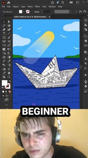Beginner VS Pro Artist — Adobe Illustrator 2026 #Illustrator #shorts