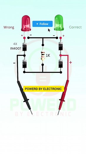 Voltage Polarity Tester Wiring #electrical #electricalwork #powerdbyelectric #diagram #electric #electrical #Battery #electricity | Powerd By Electronic