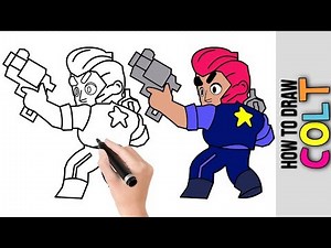How To Draw Colt From Brawl Stars ★ Cute Easy Drawings Tutorial For Beginners Step By Step ★ Kids