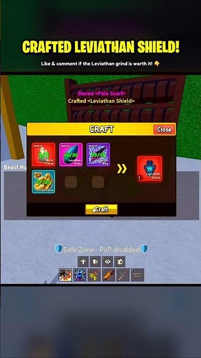 I Finally Crafted the LEVIATHAN SHIELD! 🛡️ (Blox Fruits) #bloxfruits #roblox