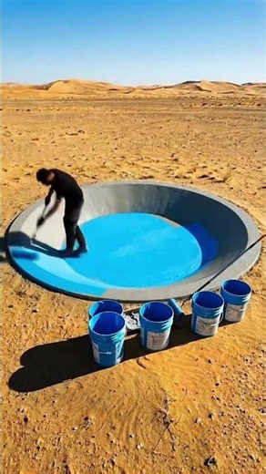 Solar Energy:Creating a Sustainable Water Oasis Deep in the Desert.#creativity #shortvideo #trending