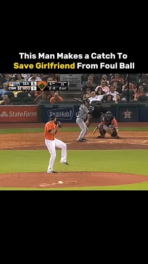 This man makes catch to save girlfriend from foul ball.. #unitedstates #girlfriend | Mind Matrix