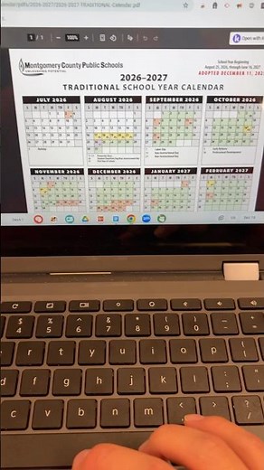 New MCPS School Calendar (2026-27)