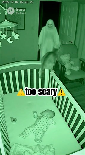 The ghost goes crazy when he sees cat next to baby #horror #baby #ghost #cat