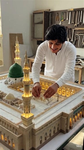 Ghar Mein Masjid e Nabawi Ka Model Bana Liya 😭 | Madina Pak Beautiful View 🕌 SubhanAllah #shorts