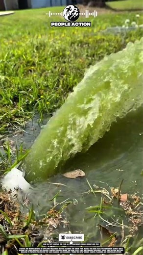 Worker Hand Motion Applies Chemical Treatment To Prepare Green Pool Water