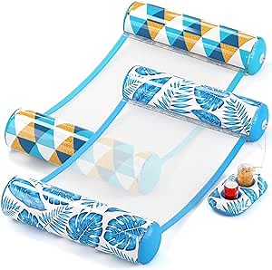 Amazon.com: Jasonwell Inflatable Pool Hammock Float - 2 Pack Water Hammock Pool Floaties Multi-Purpose (Saddle Lounge Chair Drifter) 4 in 1 Lake Beach Floating Loungers Swimming Pool Floats Rafts Toys for Adults : Toys & Games