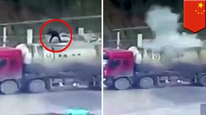 Exploding cement sends man in China flying | TomoNews US