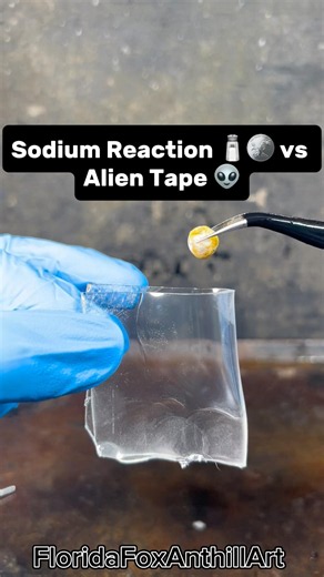 Sodium Reaction 🧂🪙 vs Alien Tape👽 #Satisfying #Experiment #ASMR #Science #sodiummetal
