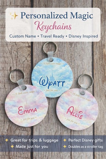 Personalized Disney Inspired Keychain | Custom Name Luggage Tag Kids Travel Tag | Magical Castle Keychain Family Vacation Gift Stroller Tag - Etsy