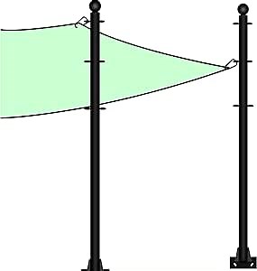 Shade Sail Poles, Outdoor Sun Shade Sail Pole Kit Support Awning Canopy Heavy Duty Steel Post for Outside Deck Patio Backyard Garden (10.2FT,2pack)…