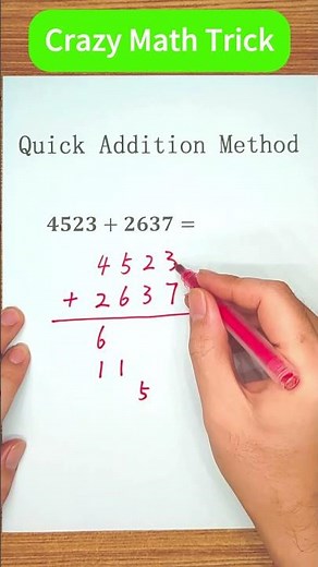 Fast Way to Add Numbers #maths #mathtrick #add #addition