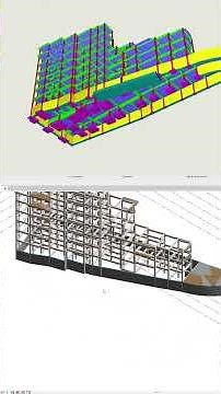 Modélisation d'un bâtiment de 6 étages en béton arme #revit #modelisation_3d #cameroun #viral