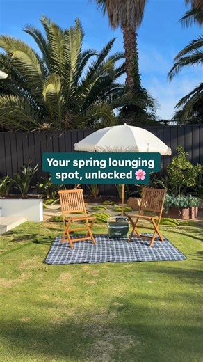 Spring picnic, sorted ✅ Just add the Mimosa 'Somerset Timber Chairs', a cosy picnic rug, and a bit of shade. You’ve got yourself the ultimate backyard setup 😉 Shop the range in store or online now via the link below ⬇️ www.bunnings.com.au/products/outdoor-living/outdoor-style-magazine #OutdoorStyleMag #OutdoorLiving #BunningsFinds | Bunnings Warehouse Australia