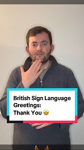 3.9K views · 364 reactions | Today’s new Sign in British Sign Language is? Today’s sign is #ThankYou #朗 ! Join me everyday for new signs in British Sign Language! #deaf #bsl #sse #signlanguage #greetings #thanks #love #facebook #tiktok #instagram Note: I’m from the South UK so some signs are regional! | The Deaf Chef | Facebook